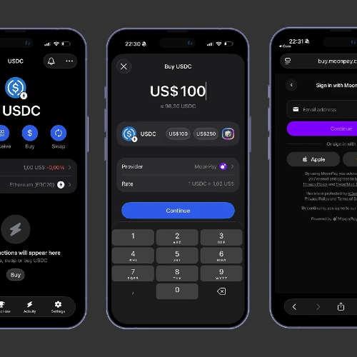 The safest way to buy USDC in 2026 - directly in Gem Wallet, a self-custody wallet where only you control your funds.